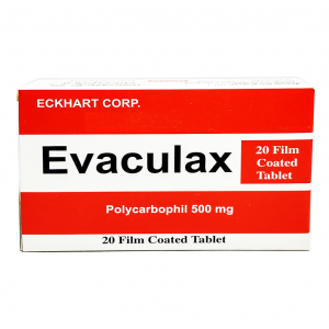 EVACULAX 500 MG ( POLYCARBOPHIL CALCIUM ) 20 FILM-COATED TABLETS